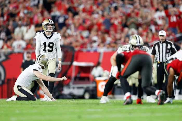 New Orleans Saints kicker Brett Maher (19)